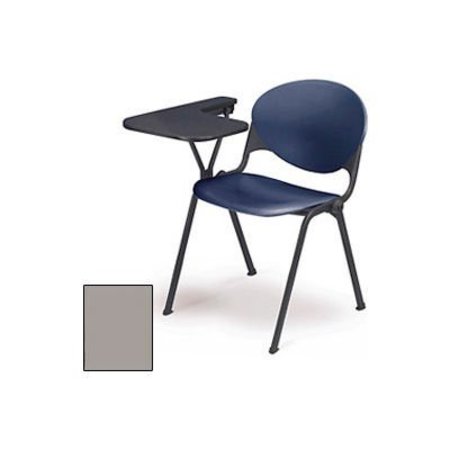 KFI Designer Stacking Arm Chair Desk w/ Left Handed Tablet - Cool Gray Seat & Back 2000-P06-WTL COOL GREY